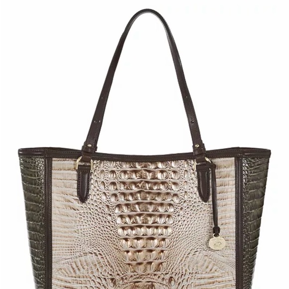 Brahmin Extra Large April Cocoa Ombre Melbourne Leather Tote - Picture 16 of 16